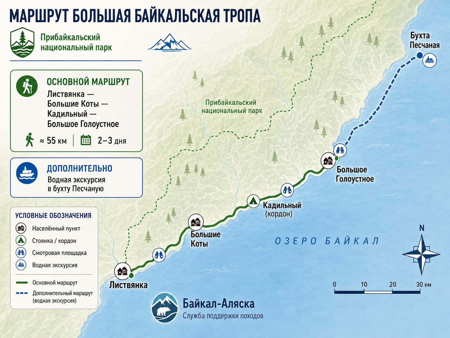 Маршрут Большой Байкальской тропы